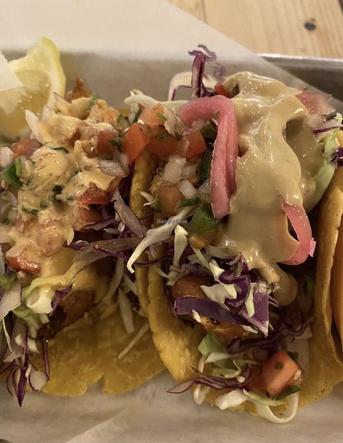 Fish and shrimp tacos   at Earth Plant Based in Phoenix