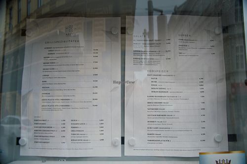 Outside menu at Arezu at Arezu in Vienna