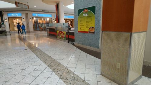 Under the escalator at Vegan Jus in Strongsville