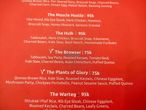 Vegan option at Fedwell in Jakarta