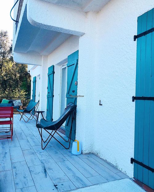 Balcony with view at Studio Vert  in Laroque-des-alberes