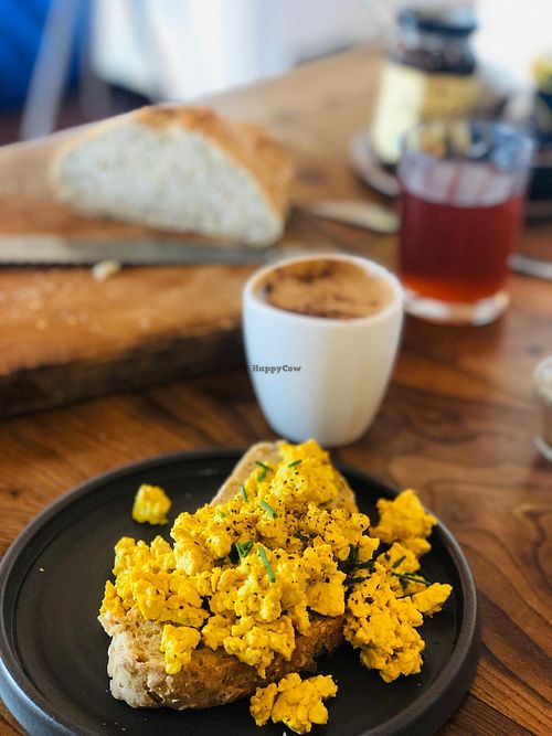 Scrambled tofu for breakfast at Studio Vert  in Laroque-des-alberes