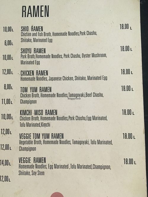 VEggie Tom yum, veggie ramen  at Shio Ramen in Tbilisi