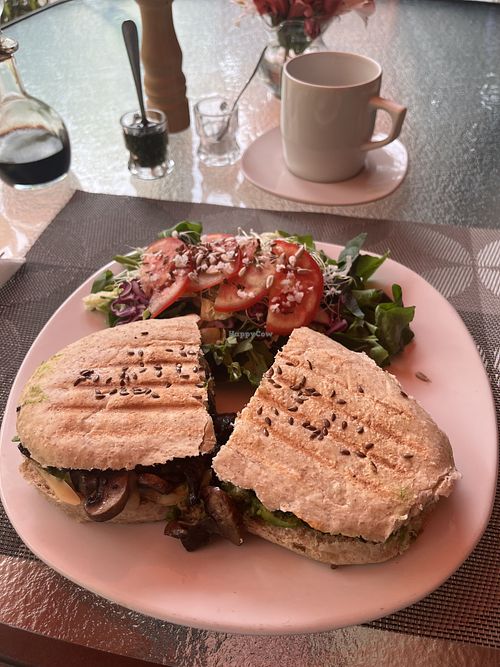 Vegan Panini Original - added vegan cheesee  at Sweetbeat in San Cristobal De Las Casas