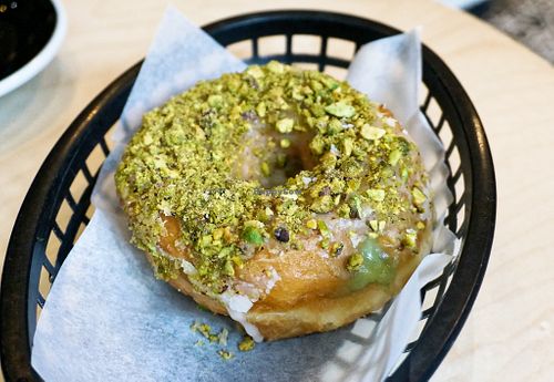 Pistachio donut (January only) at Boneshaker Doughnuts in Paris