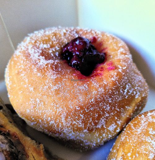 Cherry pie donut (seasonal) at Boneshaker Doughnuts in Paris