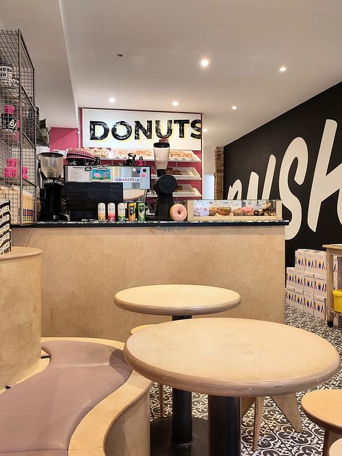 Counter at Boneshaker Doughnuts in Paris