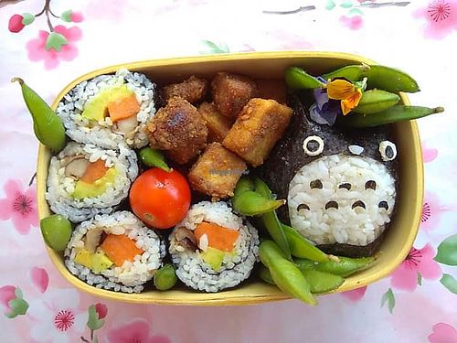 totoro vegan bento at Niva Bento in Zikhron Yaakov