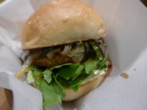 Teriyaki burger at Mana Burgers in Yokohama