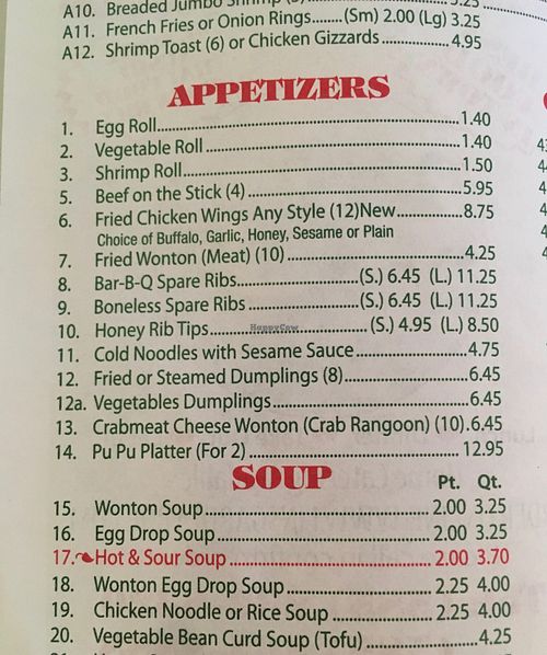 Appetizers, soup at Lin's Garden in Rochester