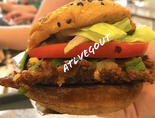 Broccoli burger  at Veggie Busters in Atlanta