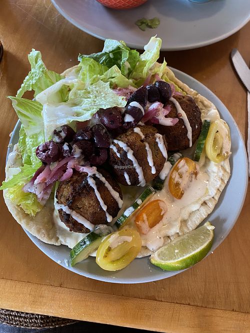 Looks good but damn, cold balls disappointed me  at Journey Cafe in Kailua Kona