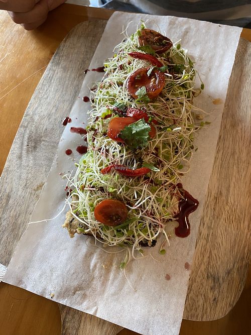 Souped up avo toast  at Journey Cafe in Kailua Kona