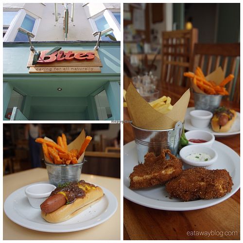 LEFT: Hottie Dog RIGHT: Fishy n Fries at VBites in Brighton