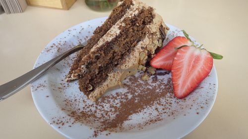Coffee and Walnut cake at VBites in Brighton