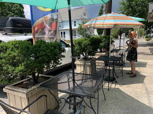 Exterior, with outdoor seating at Cedar's Mediterranean Grill in Stroudsburg