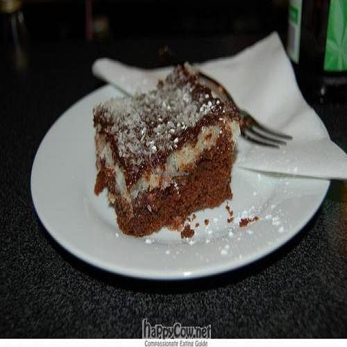 Vegan chocolate-coconut cake at Landia in Vienna