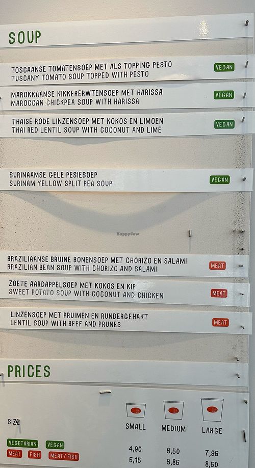 Menu changes daily  at Soup En Zo - Jodenbreestraat in Amsterdam