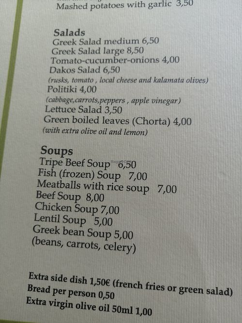 Soups at Ta Rolla in Kalamata