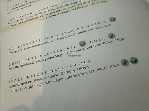 menu  at Ludwigs in Tubingen