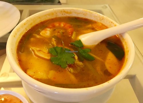 Tom Yam Soup at Loving Hut - Bang Kholaem in Bangkok