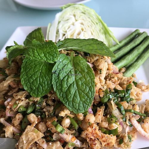 The mushroom larb  at Loving Hut - Bang Kholaem in Bangkok
