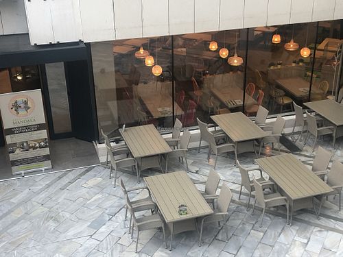 outside seating area  at Restavracija Mandala in Ljubljana