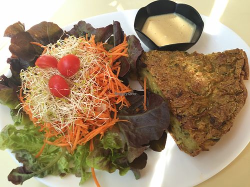 Vegan Quiche & Salad at Loving Hut in Paris