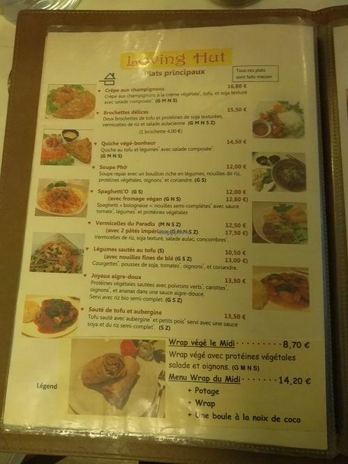 Main dishes at Loving Hut in Paris