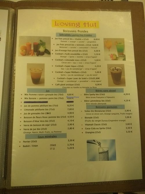 Drinks at Loving Hut in Paris