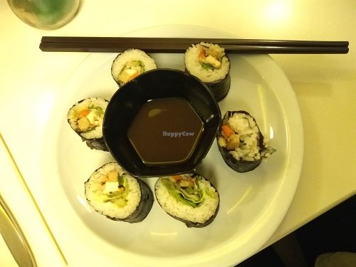 Vegan makis at Loving Hut in Paris