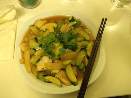 Sauté veggies with tofu at Loving Hut in Paris