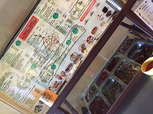 taco counter (all veggie)  at Gold Taco in Mexico City