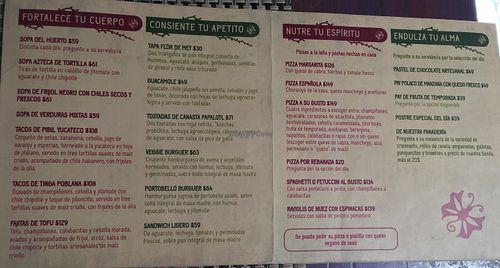 Menu at La Casa del Pan in San Cristobal De Las Casas