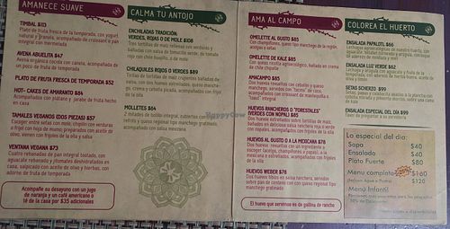 Menu at La Casa del Pan in San Cristobal De Las Casas