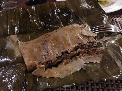 Mushroom tamal at La Casa del Pan in San Cristobal De Las Casas
