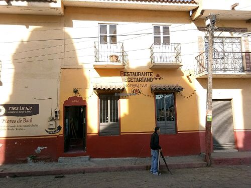 View when standing in front if the Church of the Holy Trinity at Govinda Ram in Tepoztlan