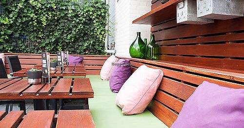 Outdoor seating at Caffè Corretto in Oss