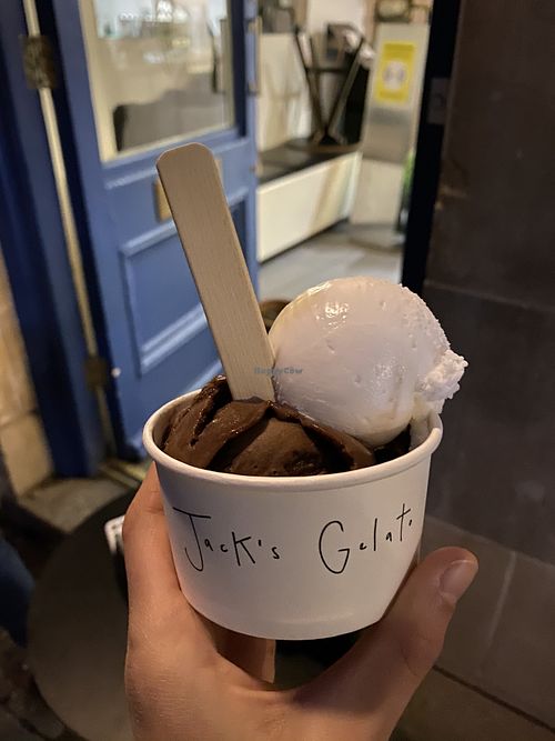 dark chocolate and sea salt , coconut at Jack's Gelato in Cambridge