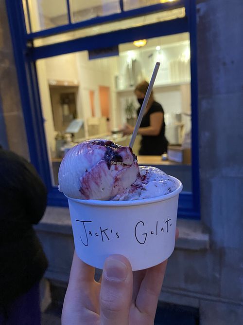 blackcurrant ripple , roasted peanut at Jack's Gelato in Cambridge