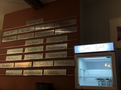 Daily changing flavours, chilled metal bowl for eating in at Jack's Gelato in Cambridge