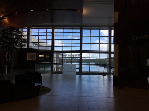 Lakeside Cafe Sign on railing view at Lakeside Cafe in Orlando