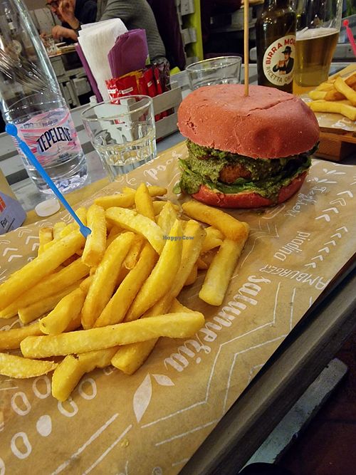 1 of 2 vegan burgers at Cuore Fresco in Catania