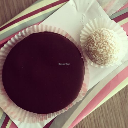 Cookie and coconut almond ball  at Napfényes Restaurant & Confectionery in Budapest