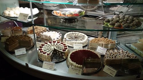 Delicious vegan cakes at Napfényes Restaurant & Confectionery in Budapest