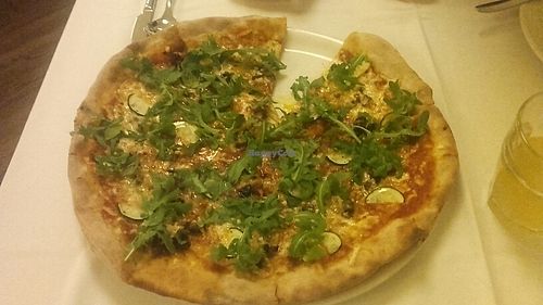 Mediterranean pizza at Napfényes Restaurant & Confectionery in Budapest