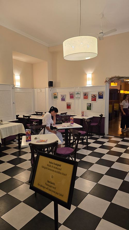 Bistro style seating at Napfényes Restaurant & Confectionery in Budapest