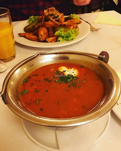 Goulash soup  at Napfényes Restaurant & Confectionery in Budapest