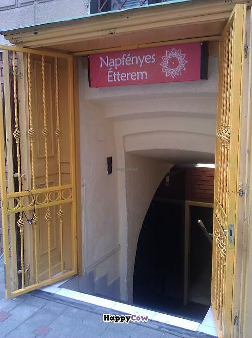 Entrance Napfenyes Etterem in Budapest, Hungary. at Napfényes Restaurant & Confectionery in Budapest