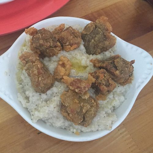 shrimp and grits  at Souley Vegan in Oakland